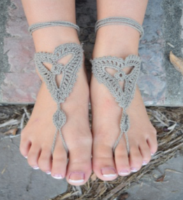 Neutral Barefoot Crochet Sandal